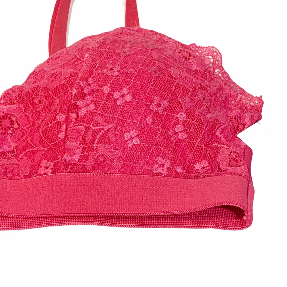 Women’s Pink Lace Padded Bralatte Large NWT NEW - Picture 2 of 4